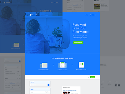 Feedwind landing [wip] builder feed interface landing page rss ui web website widget