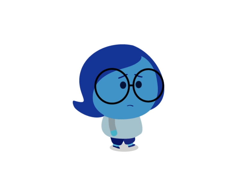 Sadness Walk after effect animation cartoon character rigging flat fun gif illustration inside out sad sadness walk