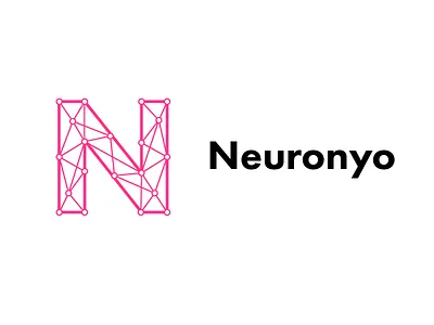 Neuronyo brain geometric logo modern neuron pink
