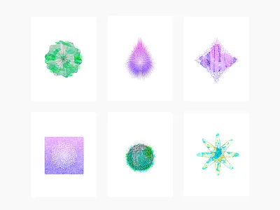 Abstract Line Art abstract art collection colorful family group line organic shapes symmetry