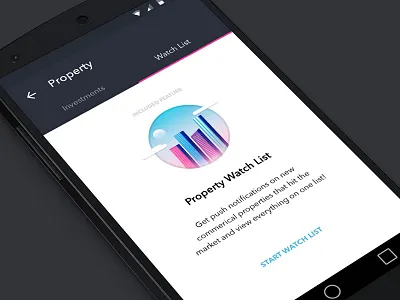 Property Watch List android app cta icon illustration material material design mobile tab ui upsell ux