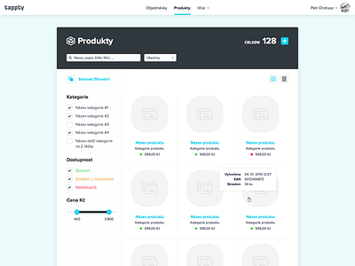 Tappty Bridge — Products admin app application clean cms flat grid layout minimal shop ui