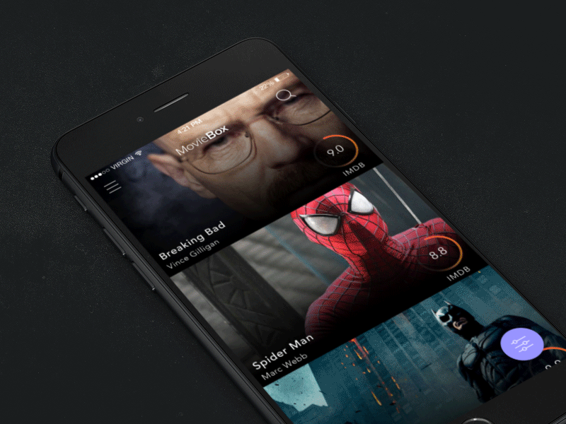 Filter Movies (animation) animated ui animation app filter gif icons iphone movie slider tv ui ux