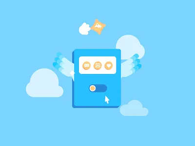 Social Media 2d after effects character flying gif machine social media