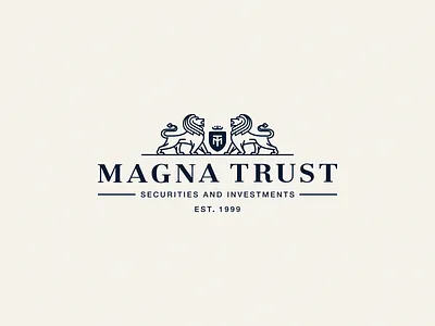 MagnaTrust Final cat coat of arms crown finance invest line lion monogram proud security shield stance