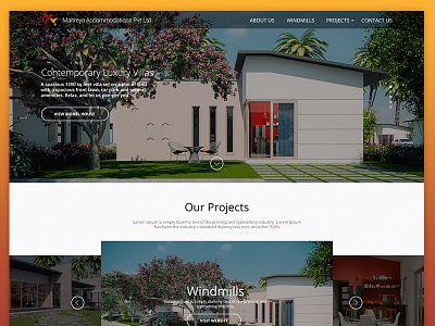 Windmills Landing Page architect architecture arkwerk landing page ui ux web design website
