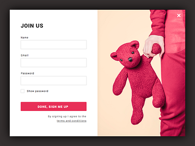 Daily UI 001 - Sign Up 001 dailyui form modal popup signup