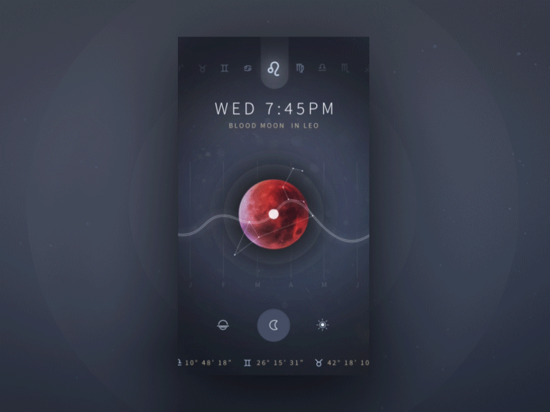Astrology Mobile App Animation astrology austin dark handsome motion space ui ux