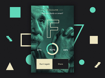 IQ Calculator 004 brains dailyui einstein mobile shapes ui