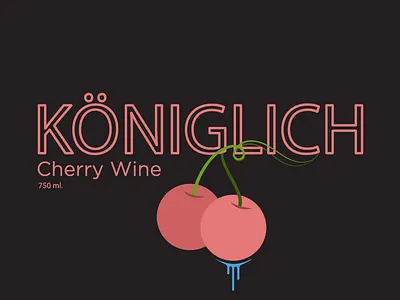 Königlich German Wine Packaging bottle branding champagne cherry drinks fruit illustration logo package design packaging wine