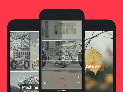 Capture camera capture chat collage ios iphone messaging minimal mobile photo editing ui ux