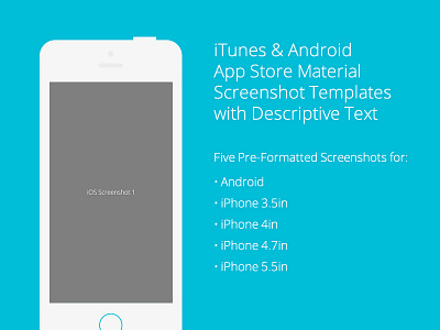 iTunes & Android App Store Material Screenshots Template android app ios iphone mobile store template