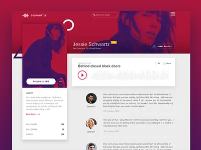 User Profile dailyui interface music profile ui user user profile ux web