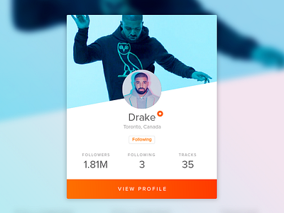 User Profile Card dailyui drake soundcloud ui ui design user user profile
