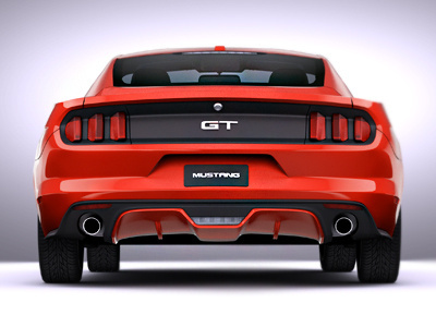 Mustang GT 3d art auto car fast ford modeling muscle mustang new red