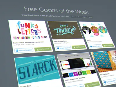 Sync Free Goods to Dropbox assets cm creative market creativemarket download dropbox feature free goods product resources sync