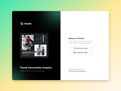 Thumb Sign Up Flow continue with google continue with outlook google login minimal outlook sign up ui ui design user interface