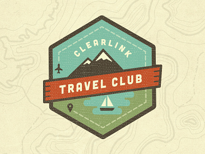 Cl Travel Club Dribbble badge clearlink lake logo mountains retro sailing travel vacation vector