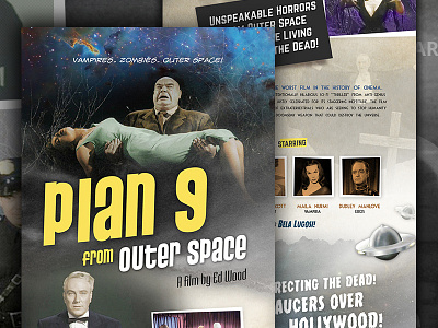 Plan 9 campy elegant seagulls landing mocktober movie poster space