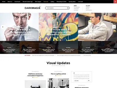 Extended blog homepage concept article big header blog content editing editor homepage layout logo mansonry personal slider