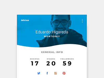 Profile Card blue card material minimal profile