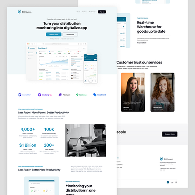 Distribusyen - Distribution Landing Page app branding landing page product design service startup uiux user interface web web design