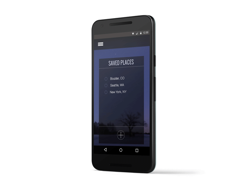 Weather App ae animation app gif hamburger menu mobile motion design navigation ui ux web