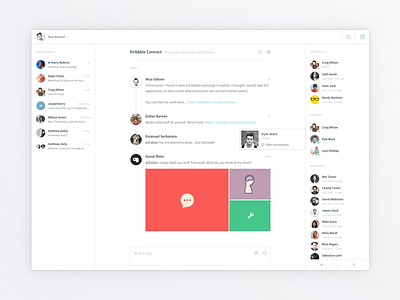 Web Messaging Platform app chat clean communication messaging minimal source sans pro timeline web web app
