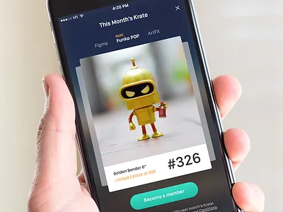 Monthly Toys bender cards cta figures iphone 6s modal monthly subscription toys vinyl