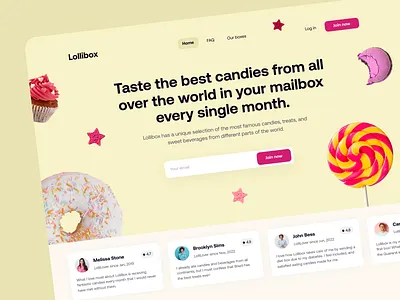 Lollibox box candy design dribbble graphic design hero home illustration landing page pricing product designer shipping shot subscription sweet testimonial ui ui designer ux website