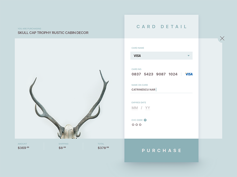 Example of Daily UI 002 - Credit Card Checkout
