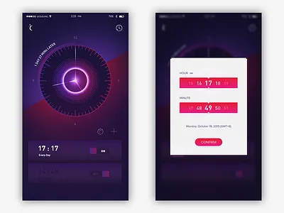 Time Fluid Manager - Section II app clock concept fluid manager time ui ux