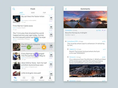 Reader app • List & Comment Interface app clean comments interface ios list read reader
