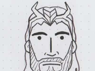 King under the mountain characters illustration