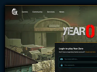 Game Login games login portal ui design ux design web design website