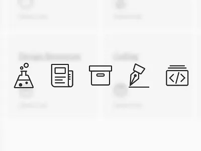 Icon Design box bulb code design icon mobile news pen search ui ux web