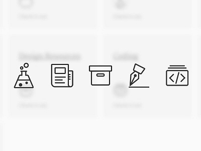 Icon Design box bulb code design icon mobile news pen search ui ux web