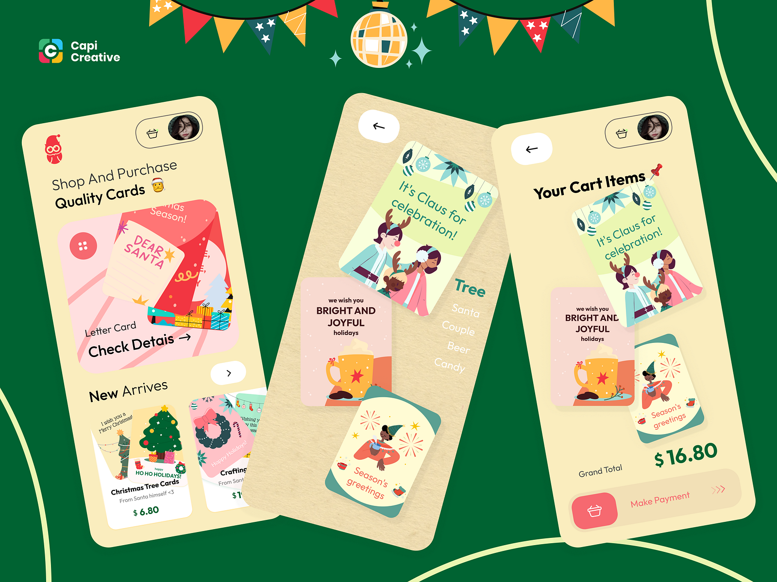 Christmas Card Online Store - Mobile App UI Concept by Capi Product on ...