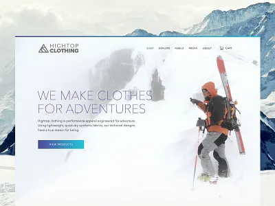 Hightop clothing E-commerce clean flat icon interface logo minimal mountain shop simple ui user interface web