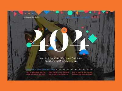 Dailyui 008 - 404 Page 404 colors dailyui dailyui008 fun monkey shapes