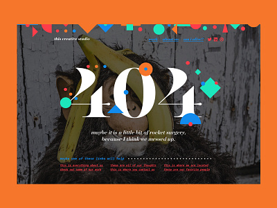 Dailyui 008 - 404 Page 404 colors dailyui dailyui008 fun monkey shapes