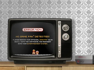 Daily UI 008: 404 Page — NES 008 404 dailyui error mario nes nintendo photoshop pixels