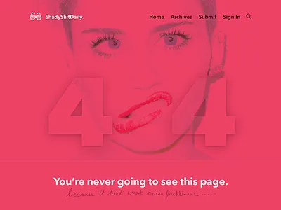 Daily UI: Day 8 - 404 Page 404 dailyui gradient miley shit ui wat