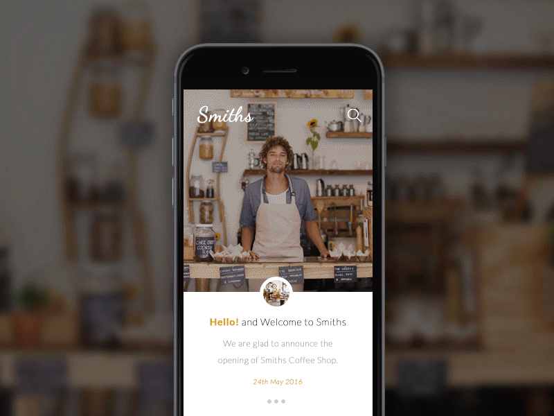 Mobile Blog Search Concept animation blog business coffee gif mobile overlay photoshop responsive web web design