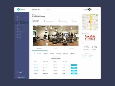 FITZ Studio Profile Dashboard clean dashboard fitz flat profile schedule studio ui