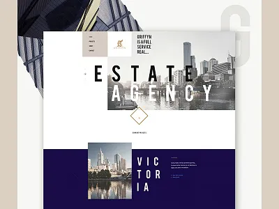 Gryffyn agency architecture brick concrete design estate real responsive square studio wall website
