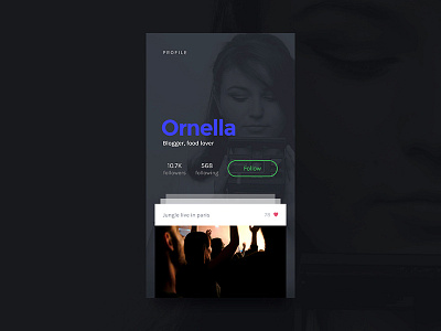Daily UI 006 - User Profile app blue daily ui dailyui dark grey mobile photos profile social ui user