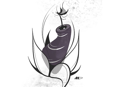 Fly Snatcher creature digital fly halftone illustration monster onform plant snatch