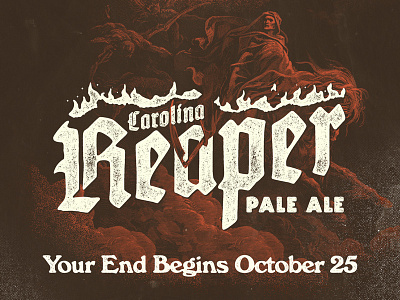 Reaper Pale Ale beer blackletter pepper poster spicy