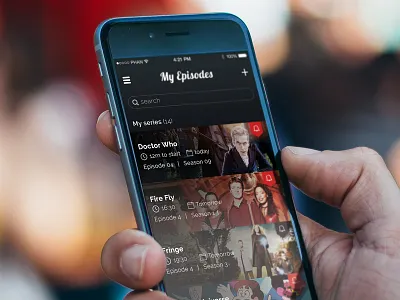 My Episodes app design episodes series ui